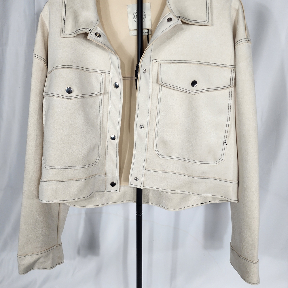 Stoosh Women's Cream Jean Jacket